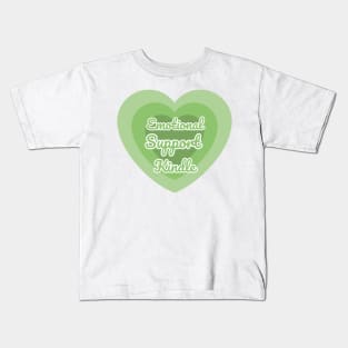 Emotional Support Kindle Green - Text On Gradient Heart Kids T-Shirt